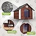 Outentin Hundehütte Outdoor Isoliert - Hundehaus für Mittelgroße Hund - Winterfest und Wetterfest - Hunde Haus für Draußen mit schrägem Dach - Stabile Villa und Moderne Design - 76 x 63 x 60cm-Nuss