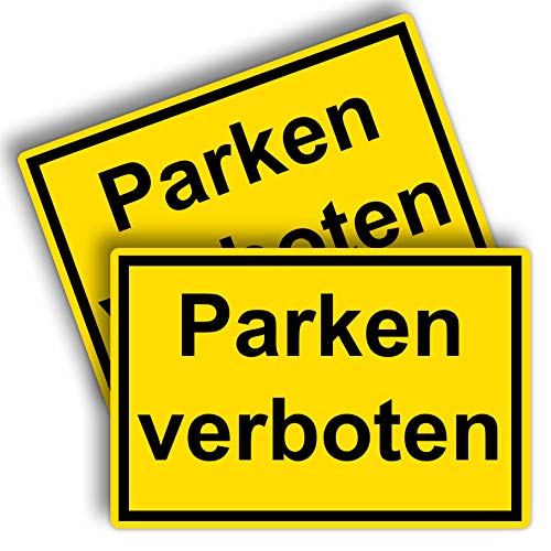 STROBO 2 Stück Parken verboten Hinweisschild | Stabile 3mm Hartschaumplatte als 30x20cm Schild mit UV-Schutz für den Außenbereich