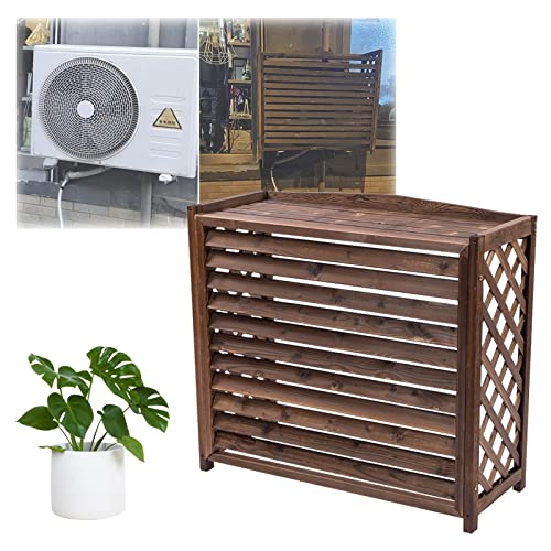 HRXQSHH Bois Massif Cache Climatiseur Extérieur Support De Climatiseur en Bois Air Conditioning Cover, Bois Massif/Résistant Aux Intempéries/Facile À Installer (Size : 85x35x75cm/33.4x13.7x29.5in