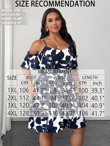Image of Plus Size Summer Dresses for Women Casual Short Sleeves A Line Midi Dress