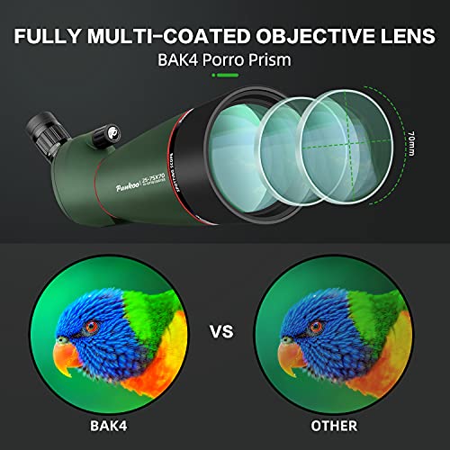 Pankoofamily 25-75X70 Hd Spotting Scope Hunting Spotting Scopes With Smartphone Mount Kit, Tripod And Bak4 45 Degree Angled Eyepiece Telescope For Bird Watching Target Shooting Wildlife #TOP2