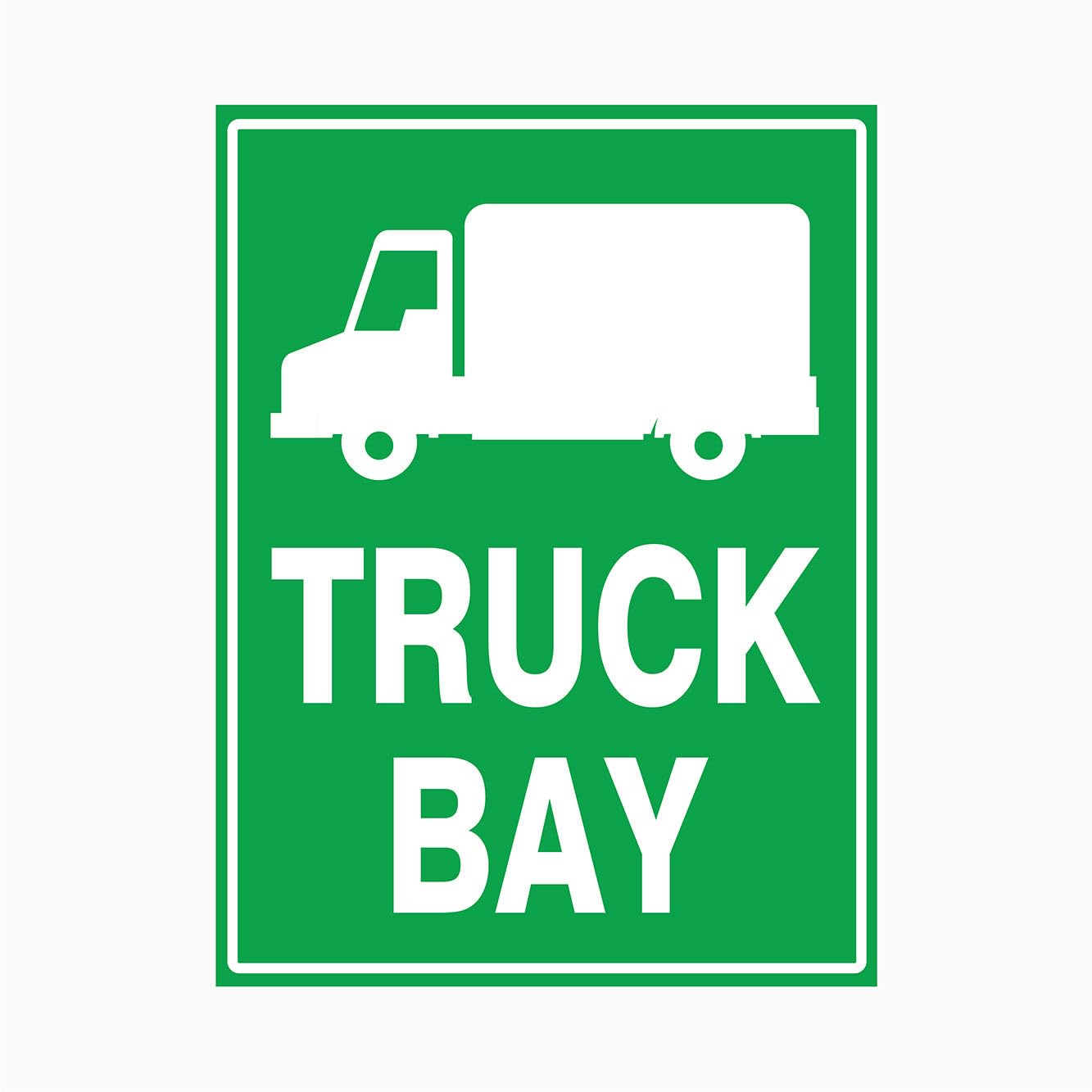 TRUCK BAY Sign, 12x8 Metal Tin Sign, Designated truck parking bay.