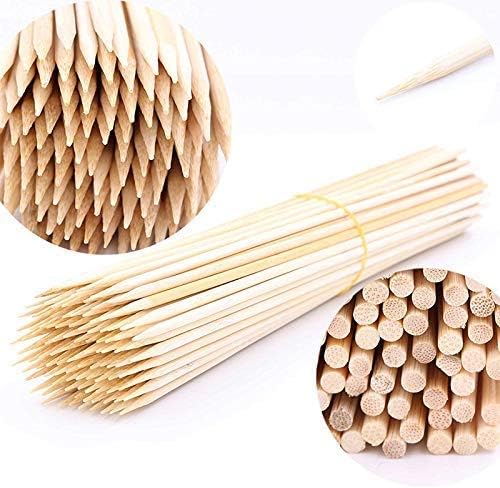 HushLush India 160 Skewers Sticks Bamboo Skewers 6 Inches | Barbecue Skewers for Oven Microwave Pan Grilling