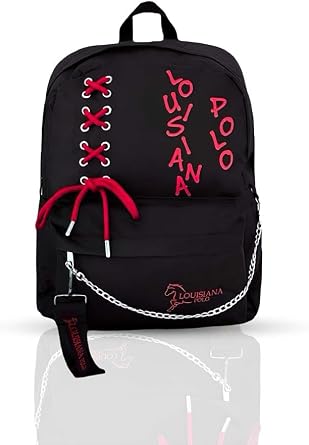 Louisiana Polo Laptop Bölmeli Okul Çantası Siyah Kırmızı 1141