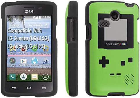 LG Sunrise [LG L15G] / LG Lucky[LG L16C] Case, [SkinGuardz] Black Form Fit Fancy Protection Case - [Gameboy-Green] Print Design