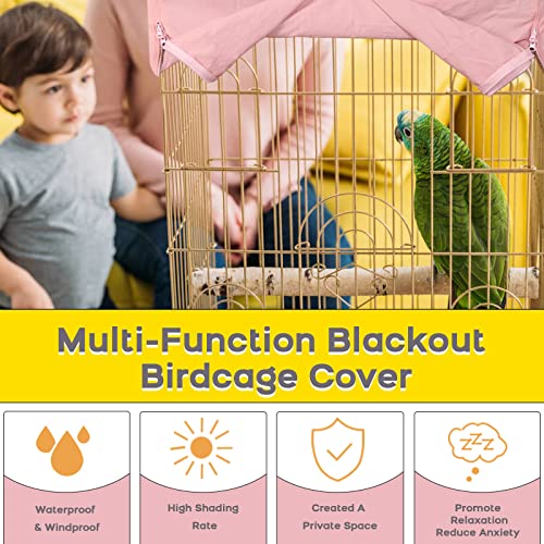 Image of QBLEEV Bird Cage Covers, Breathable Blackout Birdcage Covers for Night