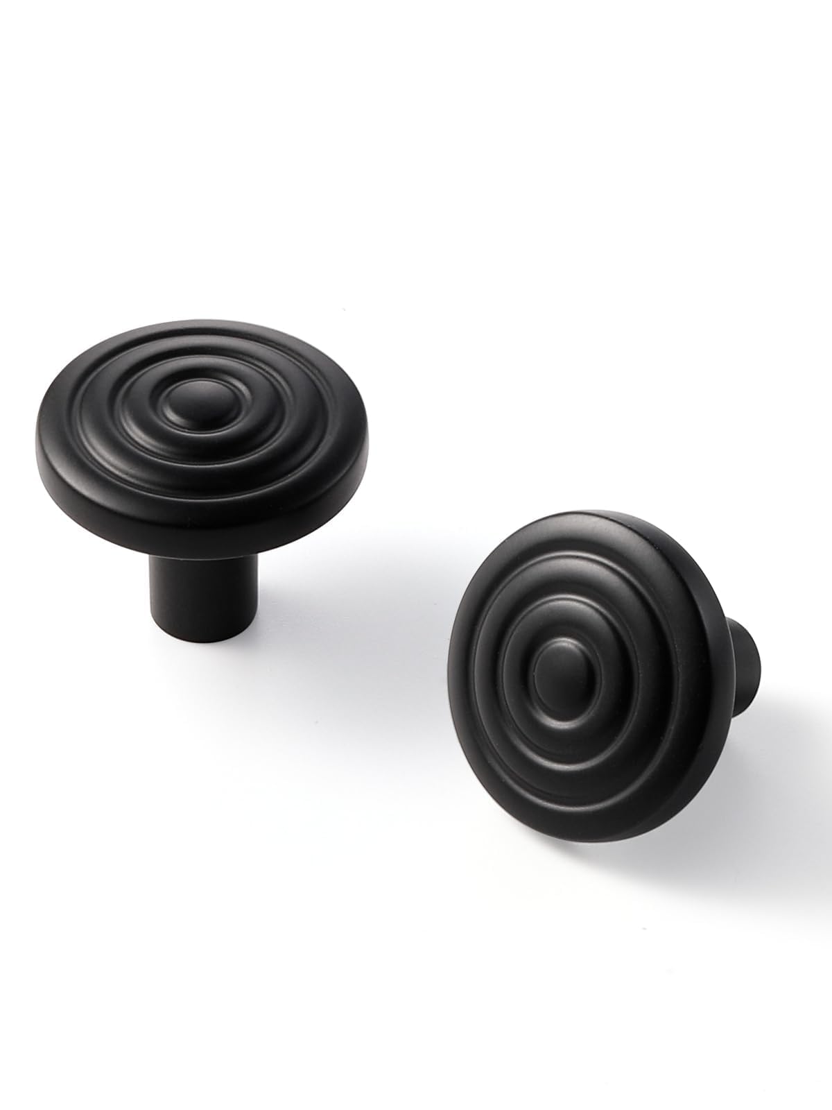 Sorwduerm Black 2 Pack Cabinet Knobs Brass Kitchen Solid Round Dresser Drawer Knobs Simple Cabinet Hardware For Cupboard Drawer Pulls Zinc Alloy