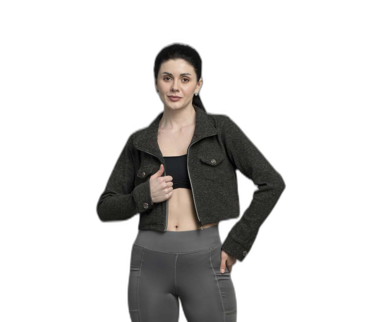 womens sporty look self design tailored crop jacket-image-33