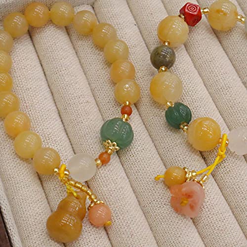 Pulsera de jade natural vintage con amuleto de loto tallado a mano 3