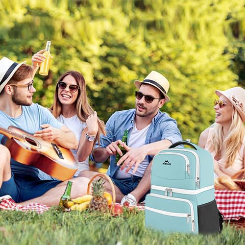 Image of MATEIN Cooler Backpack, 26 Cans Insulated Lunch Backpack for Men Women, Leakproof Double Layer Lunch Cooler Bag Lightweight Soft Lunch Backpack with Cooler Compartment, Beach Camping Hiking Beer Gifts