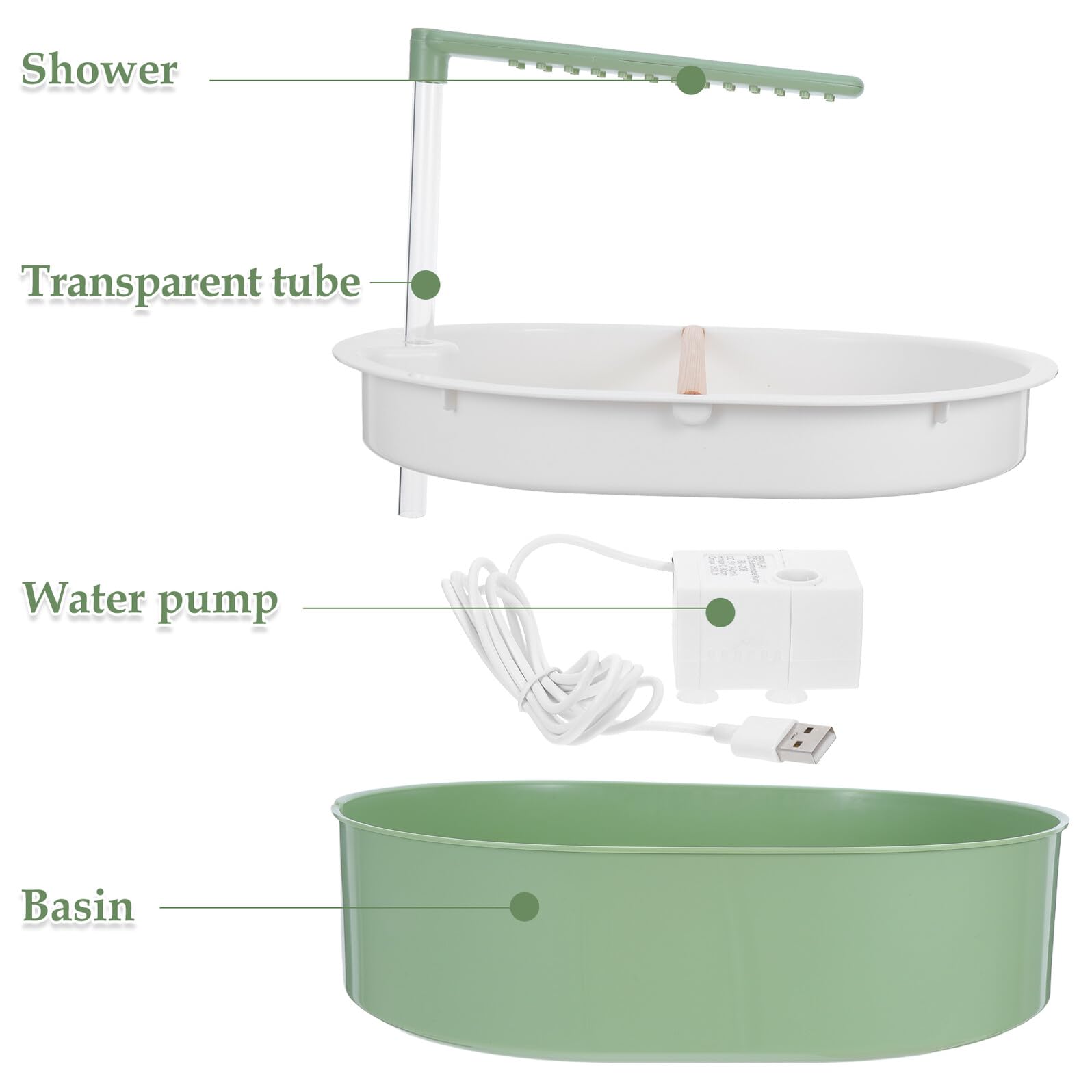 GARVALON Doccia per Pappagalli Automatica con Pompa Silenziosa Vasca da Bagno Antiscivolo con Posatoio Bagnetto per Uccelli in Gabbia Adatta Pappagalli Calopsitte e Canarini Accessorio