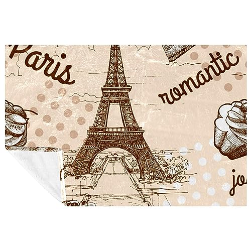 Couverture romantique Tour Eiffel douce et chaude cadeau souvenir Paris - 2