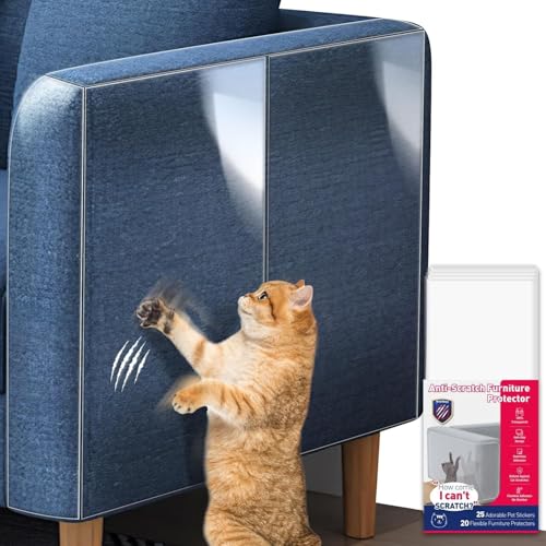 【NO PINS】 Eosarcu Cat Scratch Furniture Protector-20 Pack Single Side Couch Protector