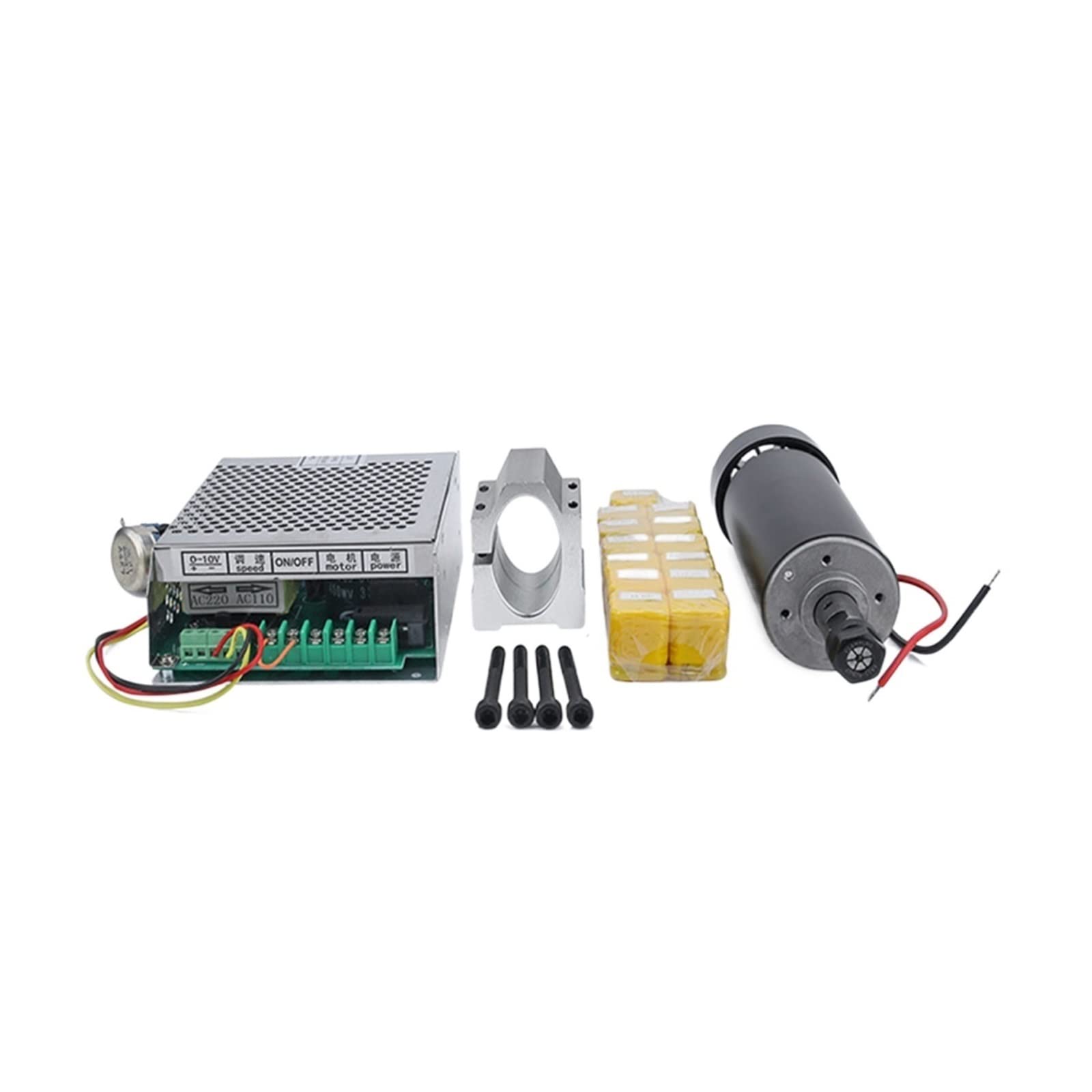 CVFRDD CNC Spindle Motor Kit 0.5kw Air Cooled Spindle ER11 Chuck Collet CNC 500W Motor + 52mm Clamps + Power Supply Speed Governor For DIY