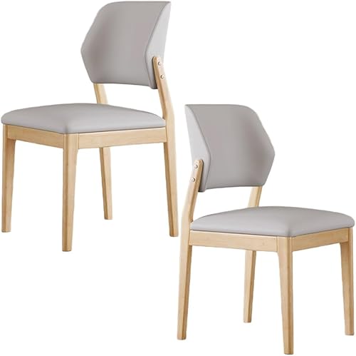 Miniatura 11 de YVYKFZD Juego de sillas de comedor de madera, silla de comedor de cuero, sillas de cocina tapizadas con respaldo curvo, silla de sala de estar sin