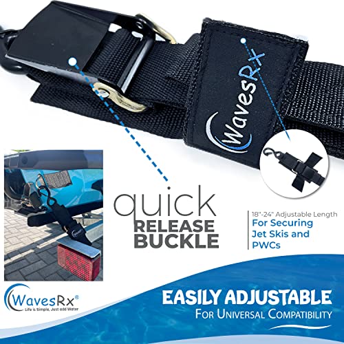 WavesRx Jet Ski & PWC Trailer Transom Straps (2PK) 24" Marine Tie