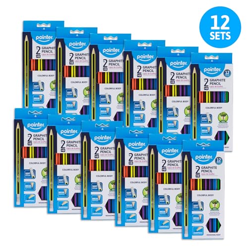 Lápices de madera Pointer HB Grafito multicolor pack 144 miniatura 2