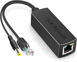 PoE Splitter 48V to 12V, Active POE Splitte Over Ethernet Splitter Network Adapters, IEEE 802.3AF Compliant 10/100Mbps, DC 12V Output, for Surveillance Camera AP VoIP Phone