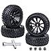 FriHobby 12mm Hex Wheels and Tires with Foam Inserts for 1/10 On-Road RC Touring Car Tyres Redcat EPX Drift 1/18 Latrax Teton 1/16 Traxxas, Set of 4