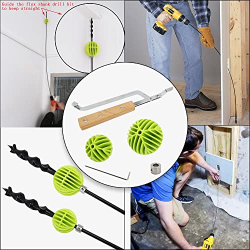 Emilypro Flex Shank Installer Drill Bit Guide Tools/Cable Bit Bumper Balls For 3/16" Shank/In-Wall Drill Guide Kit 1-3/4" & 2-5/16" - S/4+Tool #TOP4