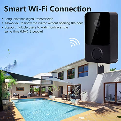 Jethrora Smart Video Campainha sem fio Câmera HD PIR Detecção de Movimento Alarme IR Campainha de Se