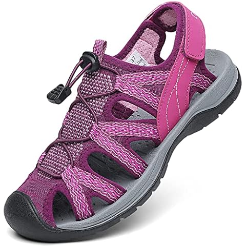Dannto Women's Sport Sandals Close Toe Mesh Hiking Outdoor Athletic Casual Walking Sandals Water Shoes,Purple2,38,Size 8 Cover