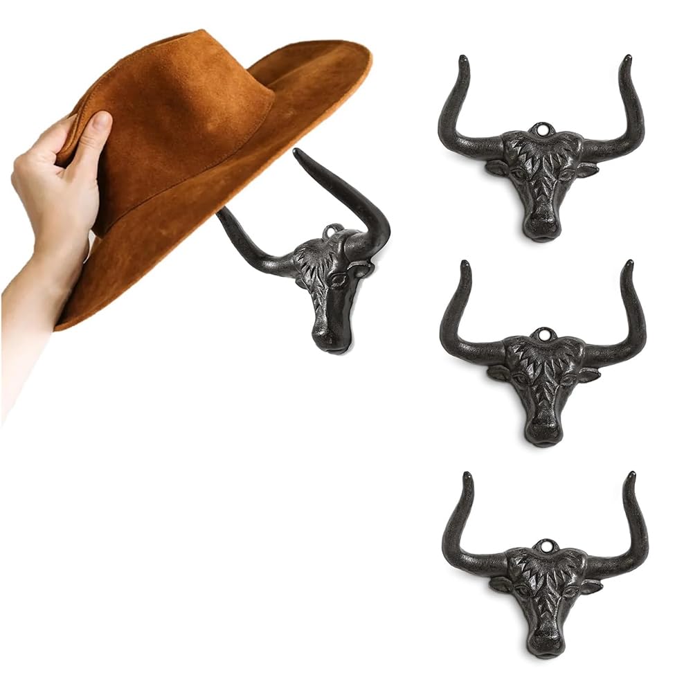 Support Mural Pour Chapeau De Cowboy En Métal - Rangement élégant Style Western Pour Chapeaux - Lot De 4 Avec Vis