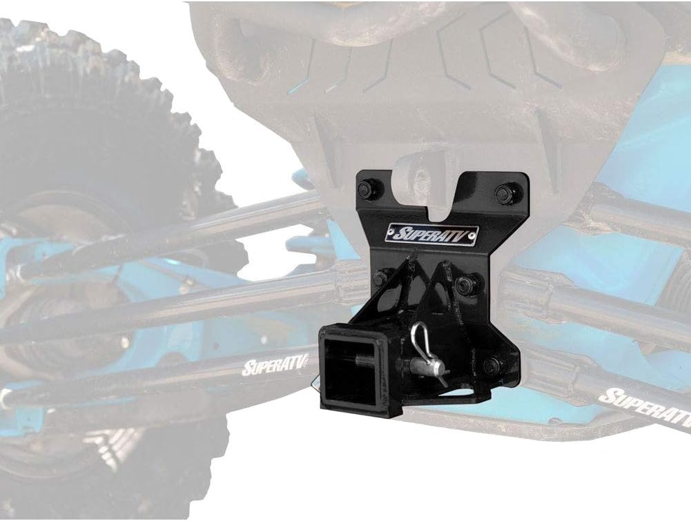 SuperATV 2" Rear Receiver Hitch for Can-Am Maverick X3 900 / X3 X / X3 Max (See Fitment) | Includes Cotter & Hitch Pin | 3/16" Heavy-Duty Steel | Tow up to 1650 Lbs. | Fits Standard 2" Attachments