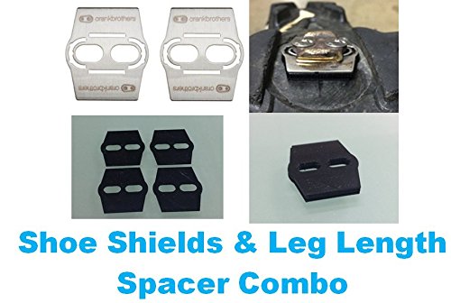 Good Vibration Leg Length Spacer Shim for Crank Brothers EGGBEATER Pedal + Shoe Shield + Wedge (Black, 4mm spacers + Shoe Shield)