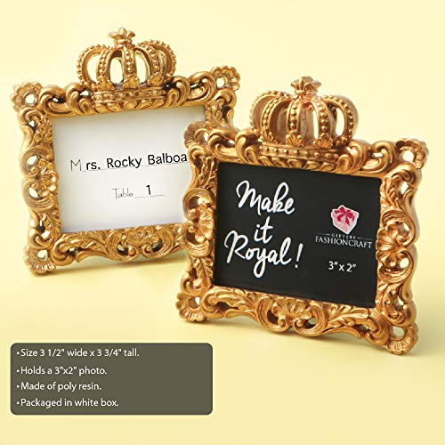 Favoronline 8795 Make It Royal Gold Baroque Crown Picture Frame, Photo Frame/Place Card Holder Event Favors thumb #1