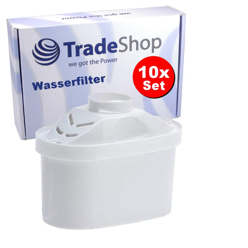 10 x Trade-Shop wkład filtrujący / filtr do wody / wkład filtrujący zamiennik do wielu dzbanków Brita Mavea zastępuje dzbanek filtrujący Mavea 1001122