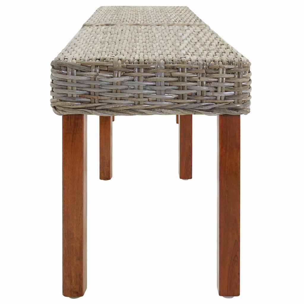 Ławka naturalna, 160 x 35 x 45 cm, łóżko z litego drewna, mango, ławka do siedzenia ze stabilną ramą, do ogrodu, na taras, do salonu, jadalni i wejścia, trwałe siedzisko dla 2 osób