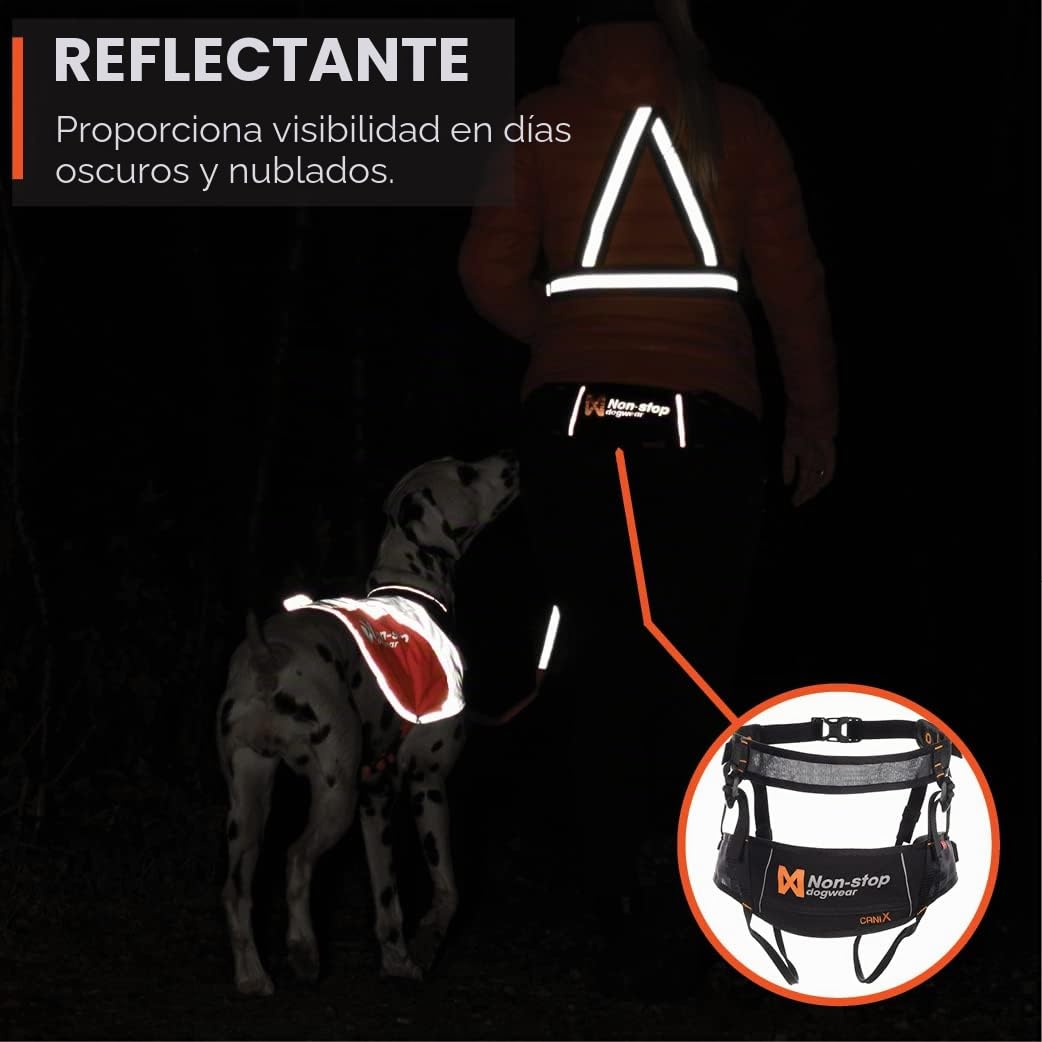 Non-Stop Dogwear Cinturón Canix para Perros | 123X | Máxima Seguridad – Peso Mínimo | Talla M | Canicross