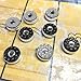 TORPSPORTS Shuffleboard Pucks, Mini Shuffleboard Puck Set, 58MM Shuffleboard Pucks Equipment for Family Fun Home Game Black&Grey