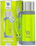 bago Insulated Water Bottle - Keep Drinks Hot/Cold for Hours. Best for Travel, Sport, Camping, Runners and Personal Use - 1.2 Liter Stainless Steel Vacuum w/Cup and Carrier