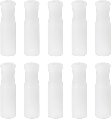 Miniatura 1 de uxcell 10 puntas de popote de silicona, cubiertas de paja de metal, puntas de popote suaves y reutilizables, aptas para popotes de acero inoxidable