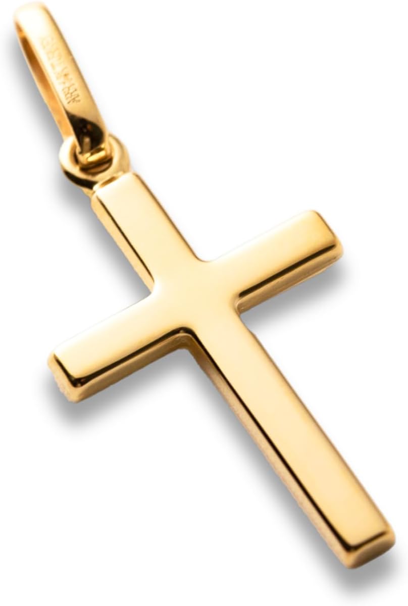 14K Gold Classic Plain Cross Pendant - Model K1171