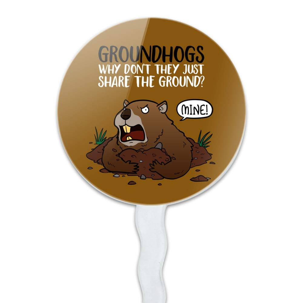 Groundhog Won't Share Funny Cupcake Picks Toppers Decoration Set of 6