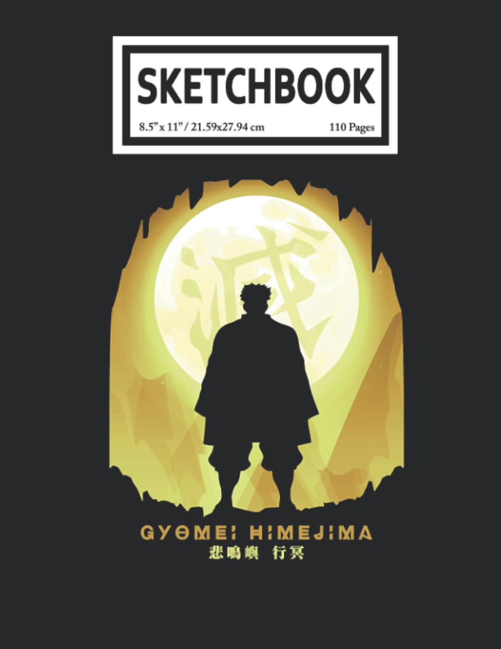 Sketchbook: Demón Slaýer Anime Manga Gyomei 110 Blank Pages with Size 8.5x11 for Drawing, Writing, Painting, Sketching or Doodling