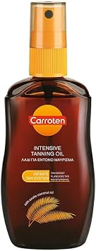 Carroten Intensive Tanning Oil 50 ml - Tan Accelerator with Carrot and Coconut Oils - Sunbed Tanning Accelerator with Vitamin A & E - SPF0