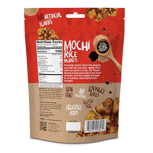 Woodridge Snacks Mochi Rice Nuggets, Terikyaki, 2.47 Oz, 12pk - image 3