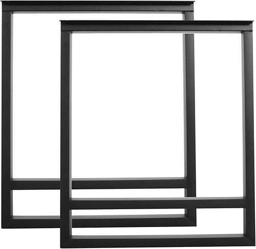 Miniatura 6 de SSS Furniture Juego de 2 patas de mesa de metal resistente de tubo cuadrado de hierro para escritorio, patas de mesa de comedor, oficina, patas de