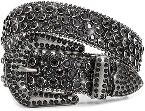 XZQTIVE Cowgirl Bling Studded Leather Belts for Jeans Pants with ...