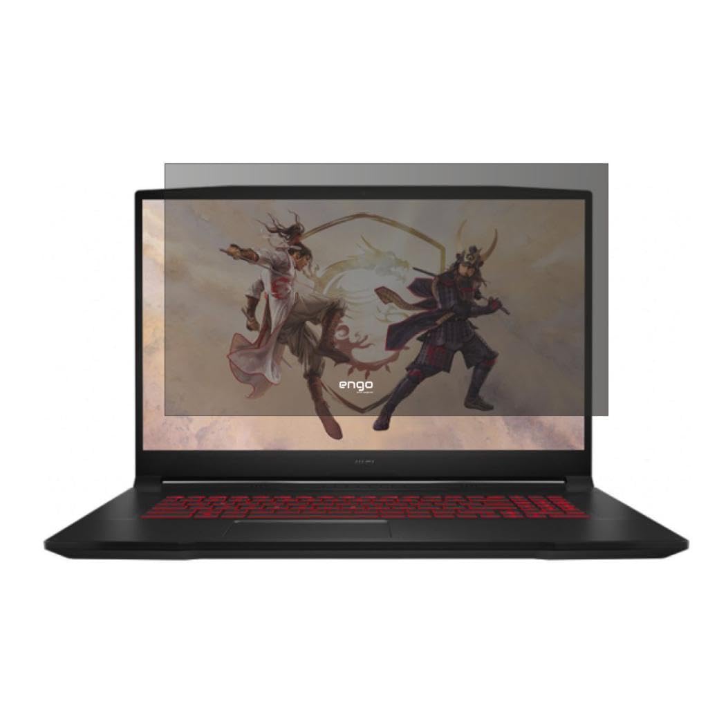 Engo Msi Katana GF66 15.6 İnç İle Uyumlu Hayalet Ekran Koruyucu Notebook, Yandan Görünmeyen Anti-Spy Gizlilik (Privacy) Laptop Koruması, 9H Temperli Nano Kırılmaz Esnek Cam, Parlama Önleyici 16:9