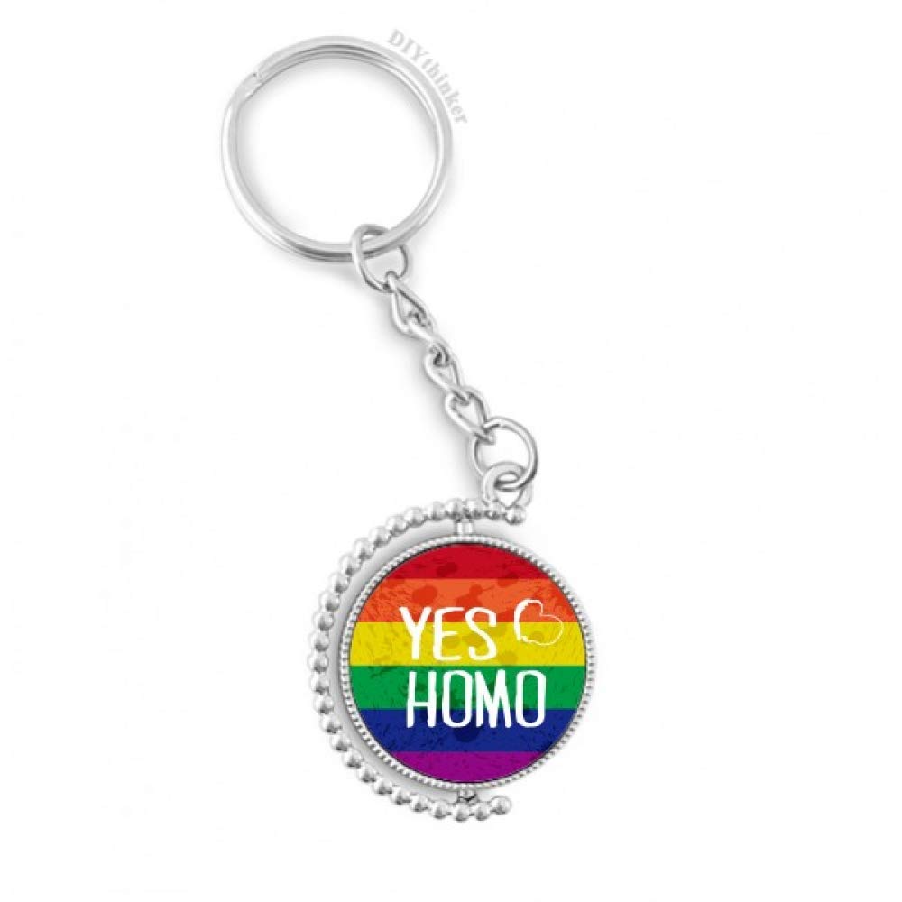 Llavero LGBT de arco iris con anillo giratorio DIYthinker para llaves 4