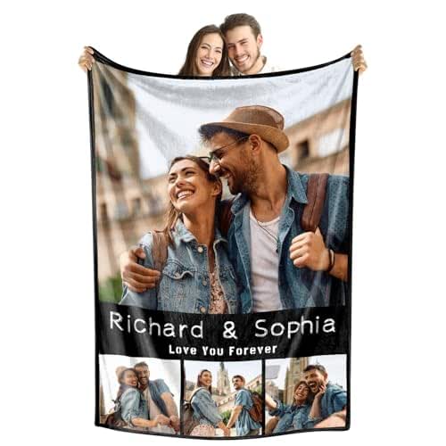 Custom Blanket with Photos, Personalized Flannel Blankets