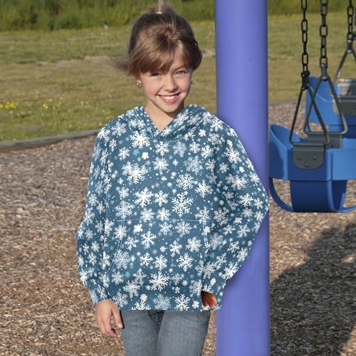 Kids Hoodies Sweaters Christmas Xmas Snowflake Hooded Sweatshirts with Big Pockets for Boys Girls B04003884