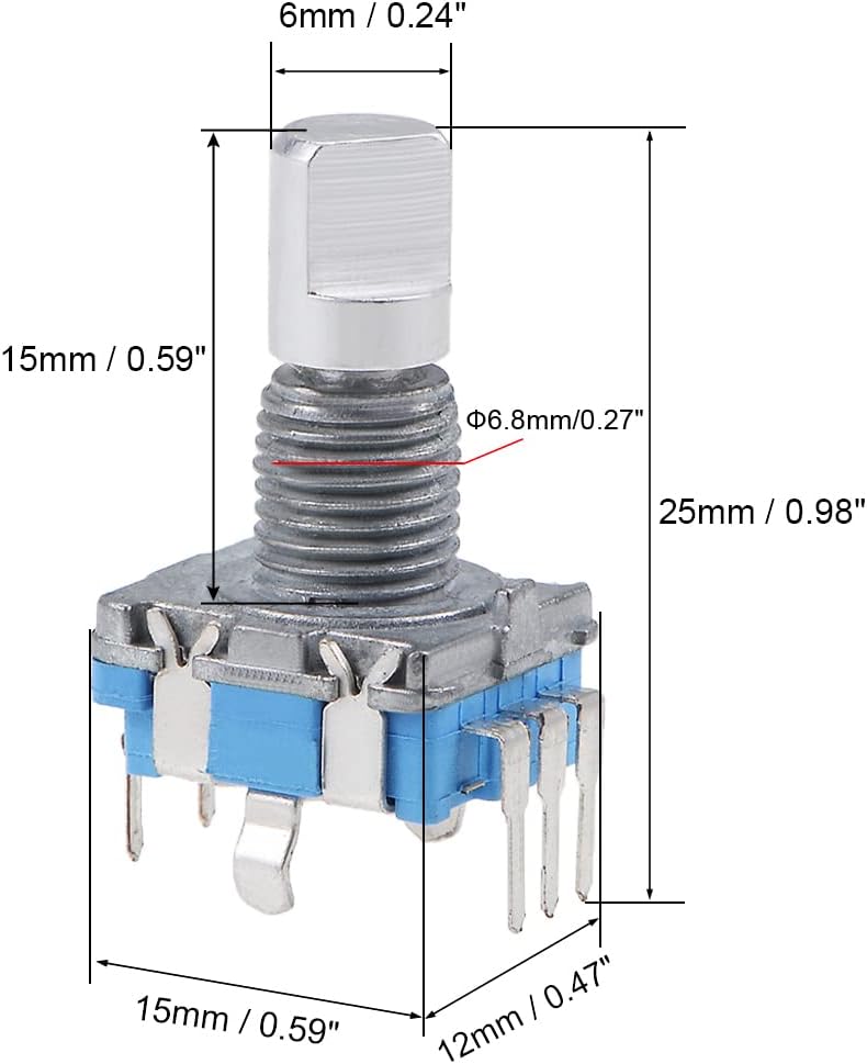 Rotary Encoder EC11 With 15mm D Shaft