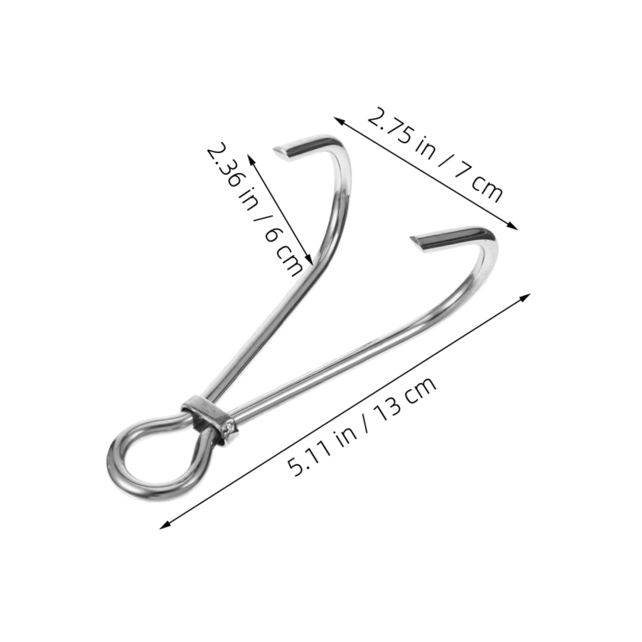 HANABASS 3pcs Stainless Steel Double Hook for Scuba Diving Heavy Duty Underwater Accessories Smooth Finish for Enhanced Grip and Efficiency