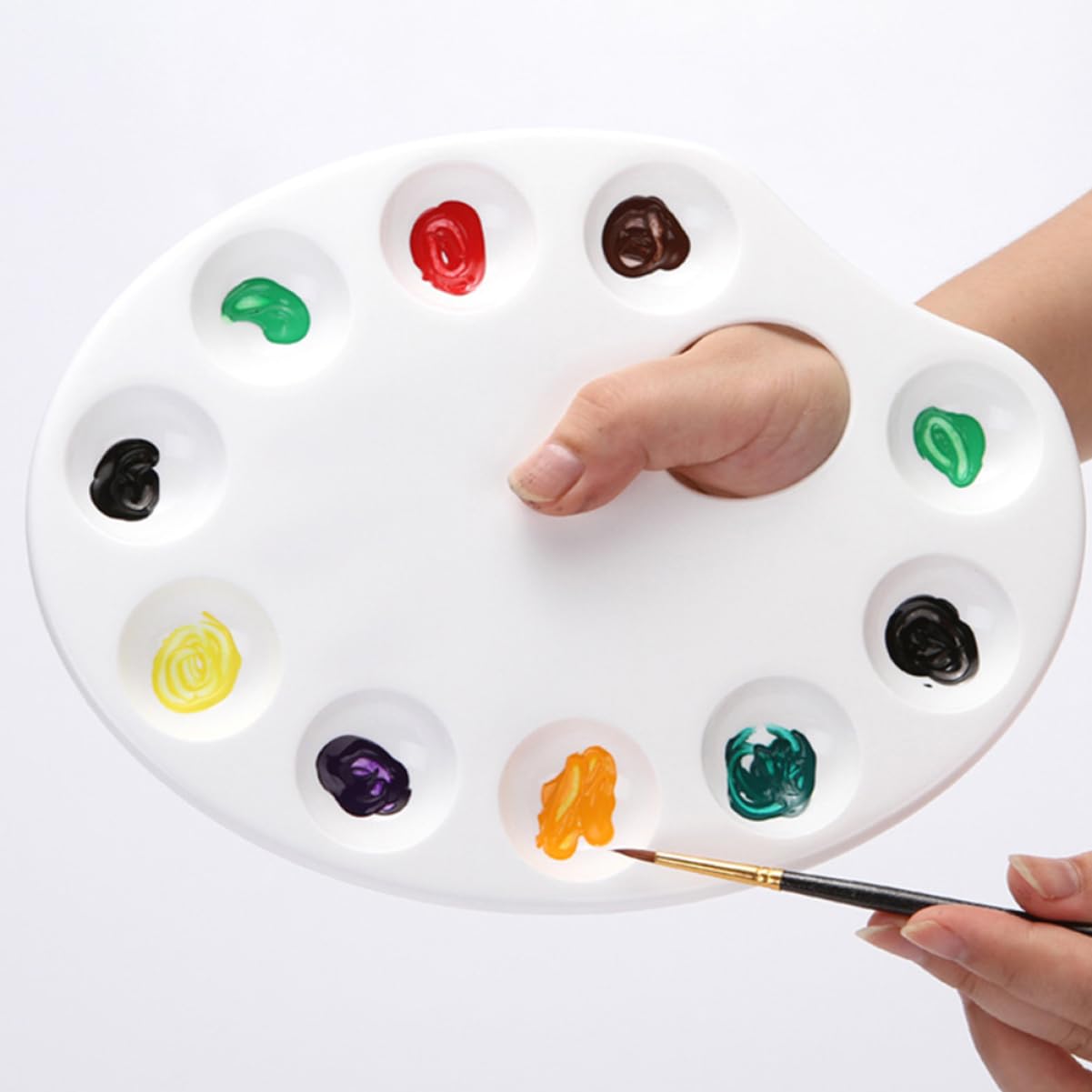Juego de Pinceles de Arte para Pintar, 16 Piezas, Negro